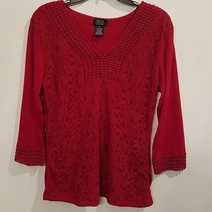 Red V Neck Top